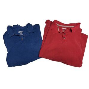 Duluth Polo Shirts Solid Red And Blue Men’s Shirts 2XL 2XLT